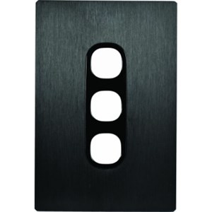 Fusion 3Gang Grid & Cover Plate - Black